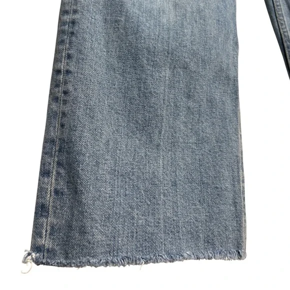 Everlane The Way High Jean Light Wash Distressed Raw Hem Size 28 - Picture 7 of 12